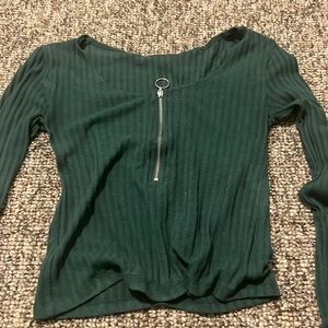 Arizona Jean Co crop top green zipper body con